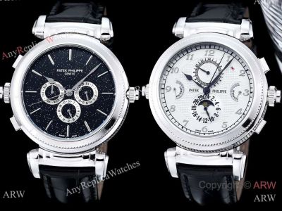 Luxury Replica Patek Philippe Double-faced reversible Watch 50mm Black Dial